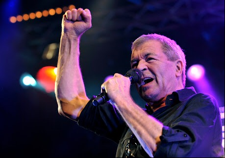 Ian Gillan, singer of British Rockband Deep Purple, performs on the main stage during the Caribana Openair Festival, in Crans-sur-Nyon, Western Switzerland, Wednesday, June 9, 2010. (AP Photo/Keystone/Martial Trezzini)
